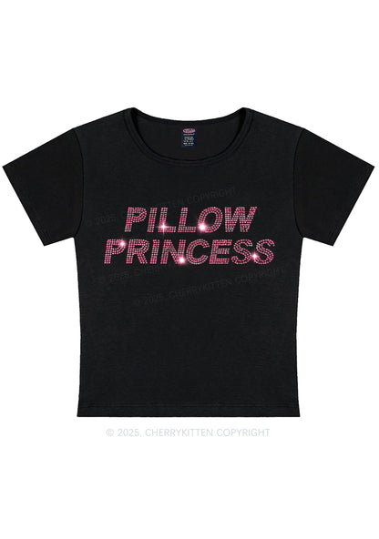 Rhinestone Pillow Princess Y2K Baby Tee Cherrykitten