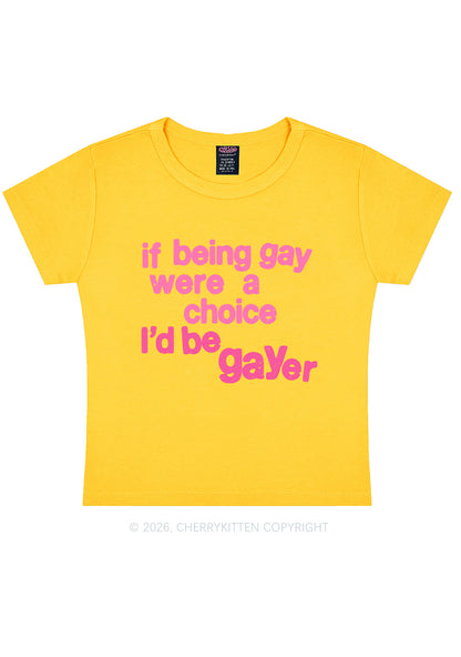 I Would Be Gayer Pride Y2K Baby Tee Cherrykitten