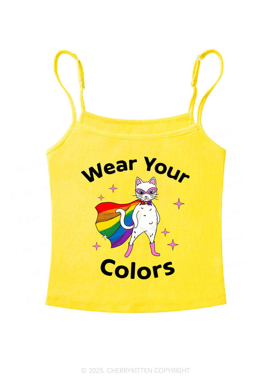 Pride Flag Cat Y2K Spaghetti Strap Cami Cherrykitten