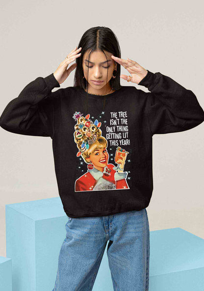 The Only Thing Getting Lit This Year Christmas Y2K Sweatshirt Cherrykitten