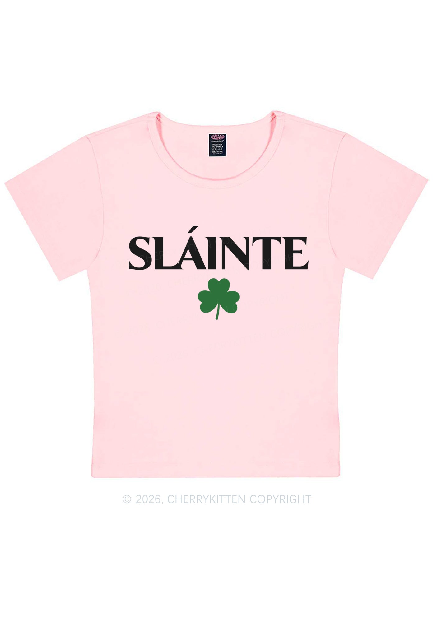 Slainte St Patricks Y2K Baby Tee Cherrykitten