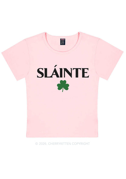 Slainte St Patricks Y2K Baby Tee Cherrykitten