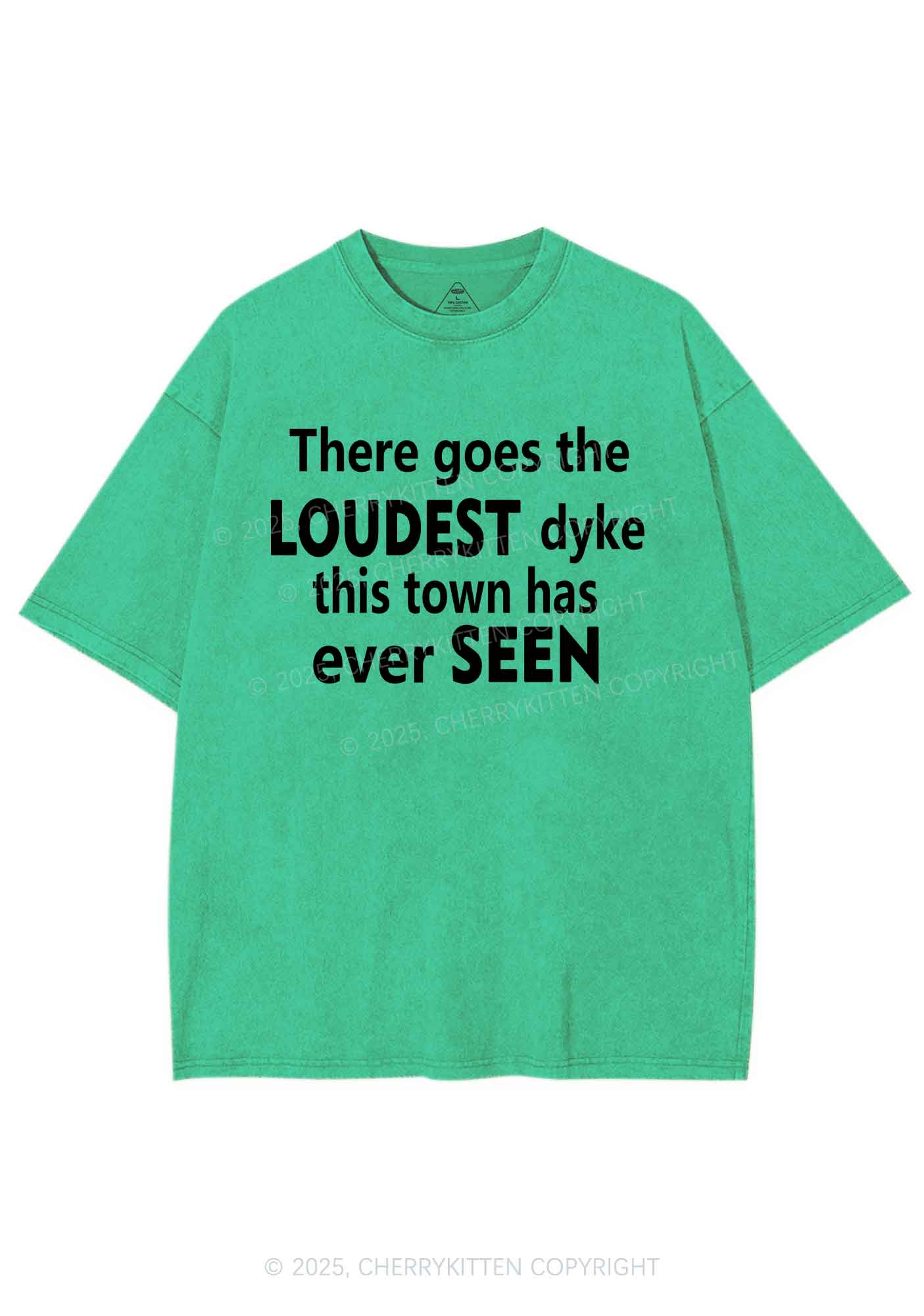 The Loudest Dyke Y2K Shirts Washed Tee Cherrykitten