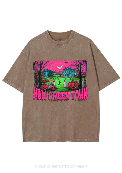 Halloween Pumpkin Town Y2K Shirts Washed Tee Cherrykitten
