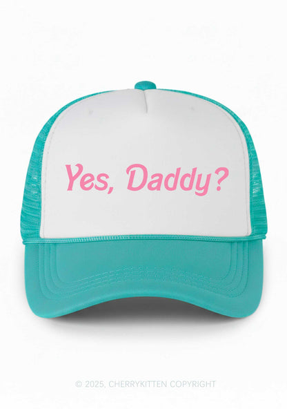 Yes Daddy Valentine's Day Y2K Colorblock Trucker Hat Cherrykitten