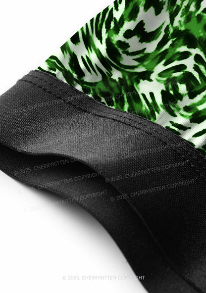 Retro Green Leopard St Patricks Y2K Print Men Boxer Briefs Cherrykitten