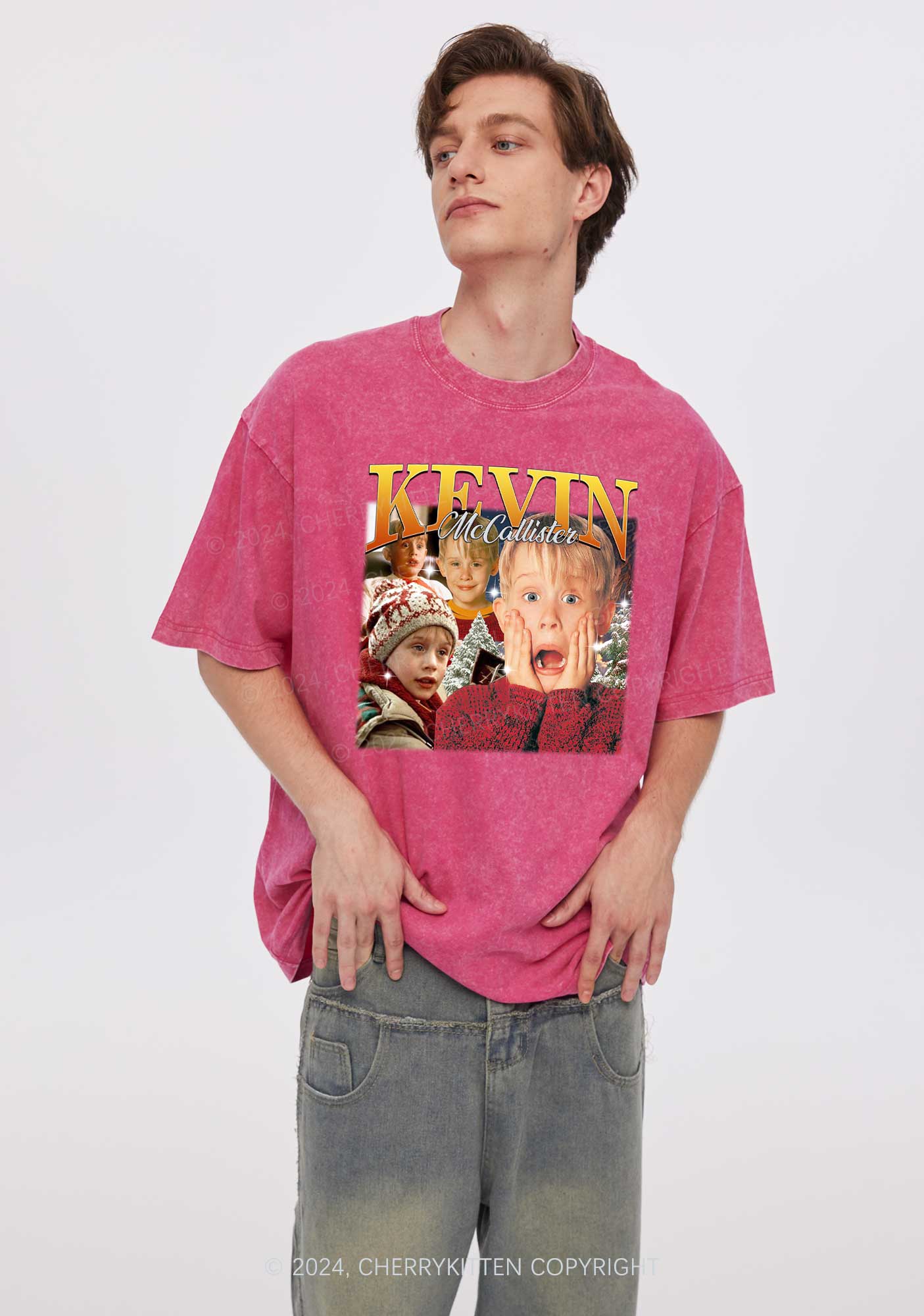 Christmas Kevin Alone Y2K Washed Tee Cherrykitten