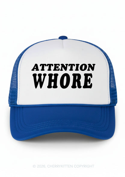 Attention Hore Y2K Colorblock Trucker Hat Cherrykitten