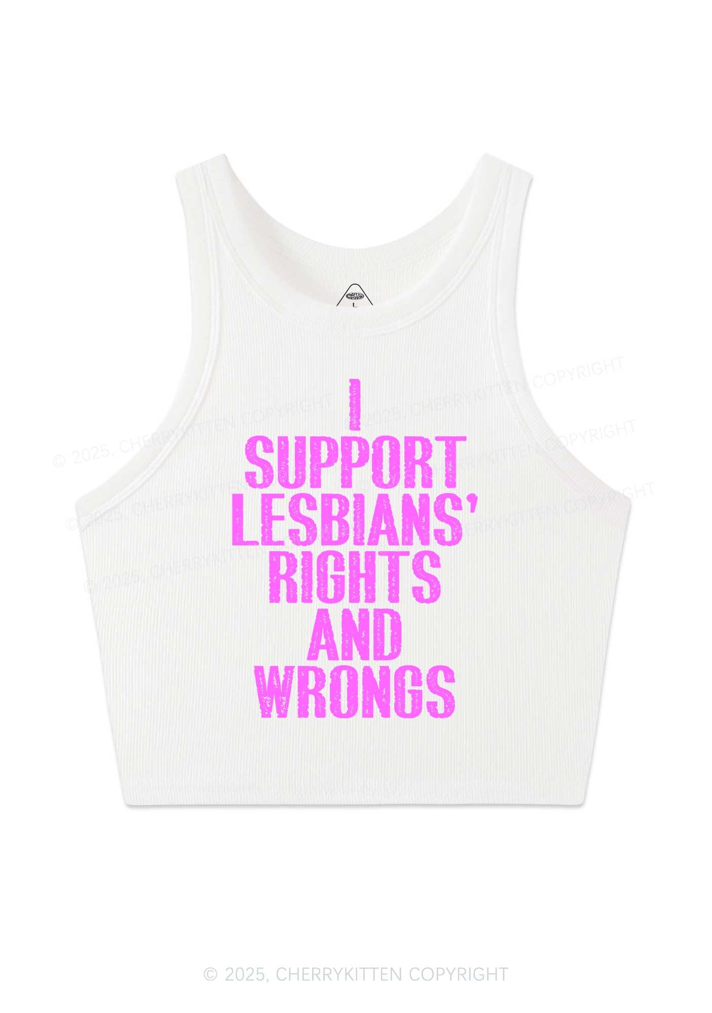 Support Lesbians Rights Pride Y2K Crop Tank Top Cherrykitten