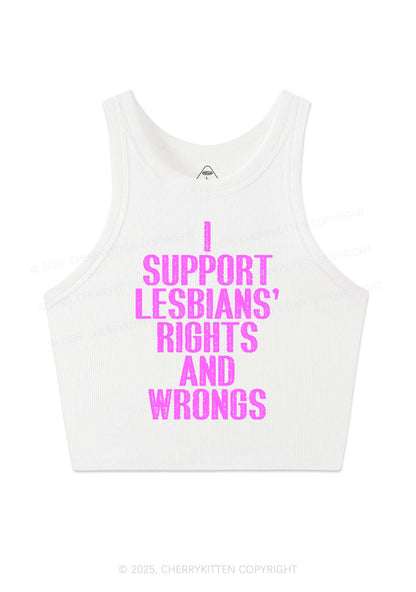 Support Lesbians Rights Pride Y2K Crop Tank Top Cherrykitten