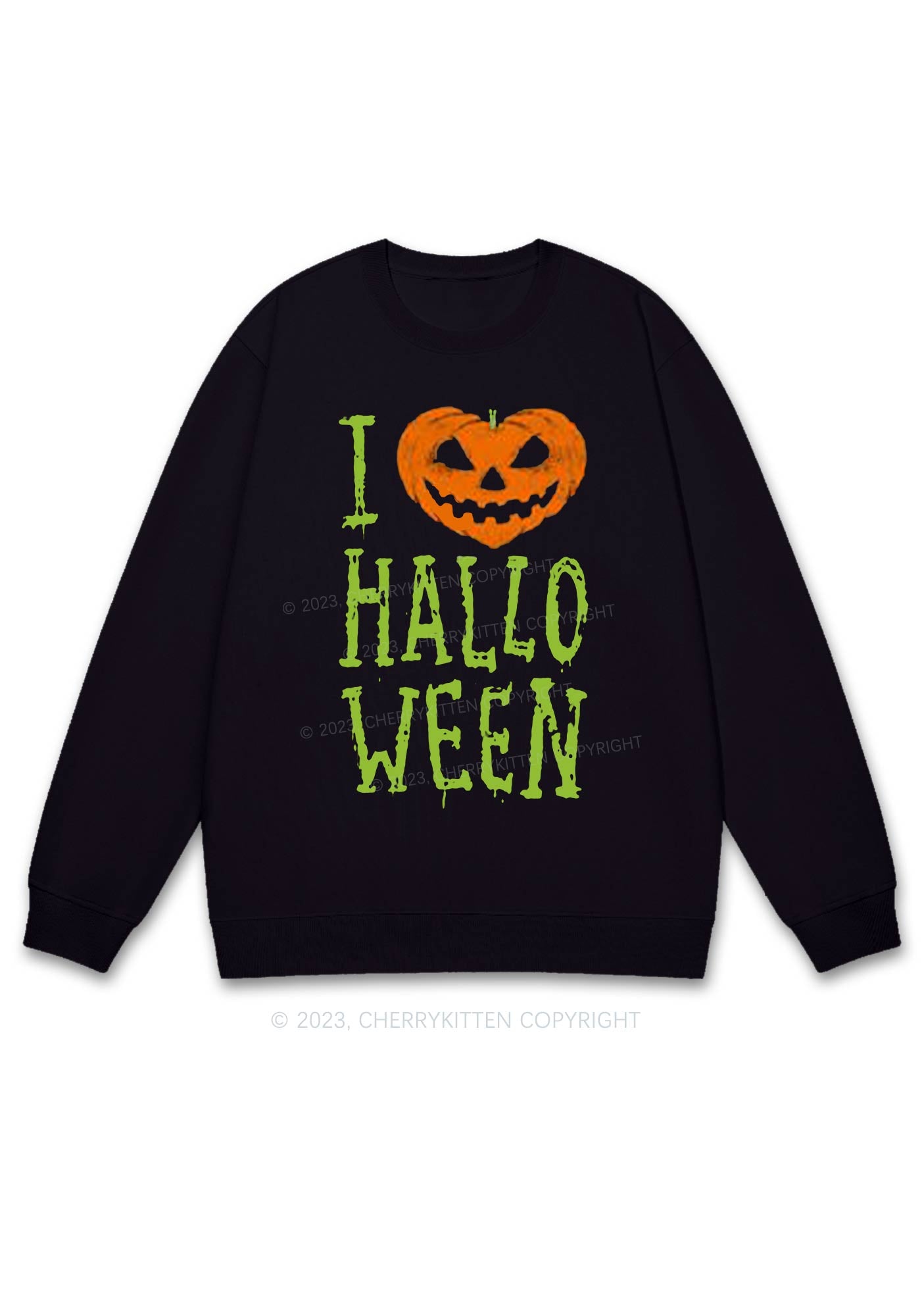 Pumpkin Hearts Halloween Y2K Sweatshirt Cherrykitten