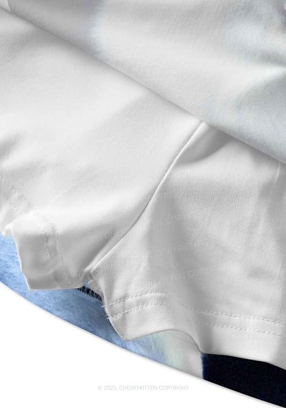 White Wolf Y2K Print Mini Skirt Cherrykitten