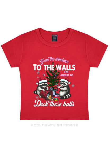 Christmas To The Walls Y2K Baby Tee Cherrykitten