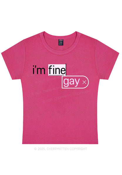 Im Fine Gay Pride Y2K Baby Tee Cherrykitten