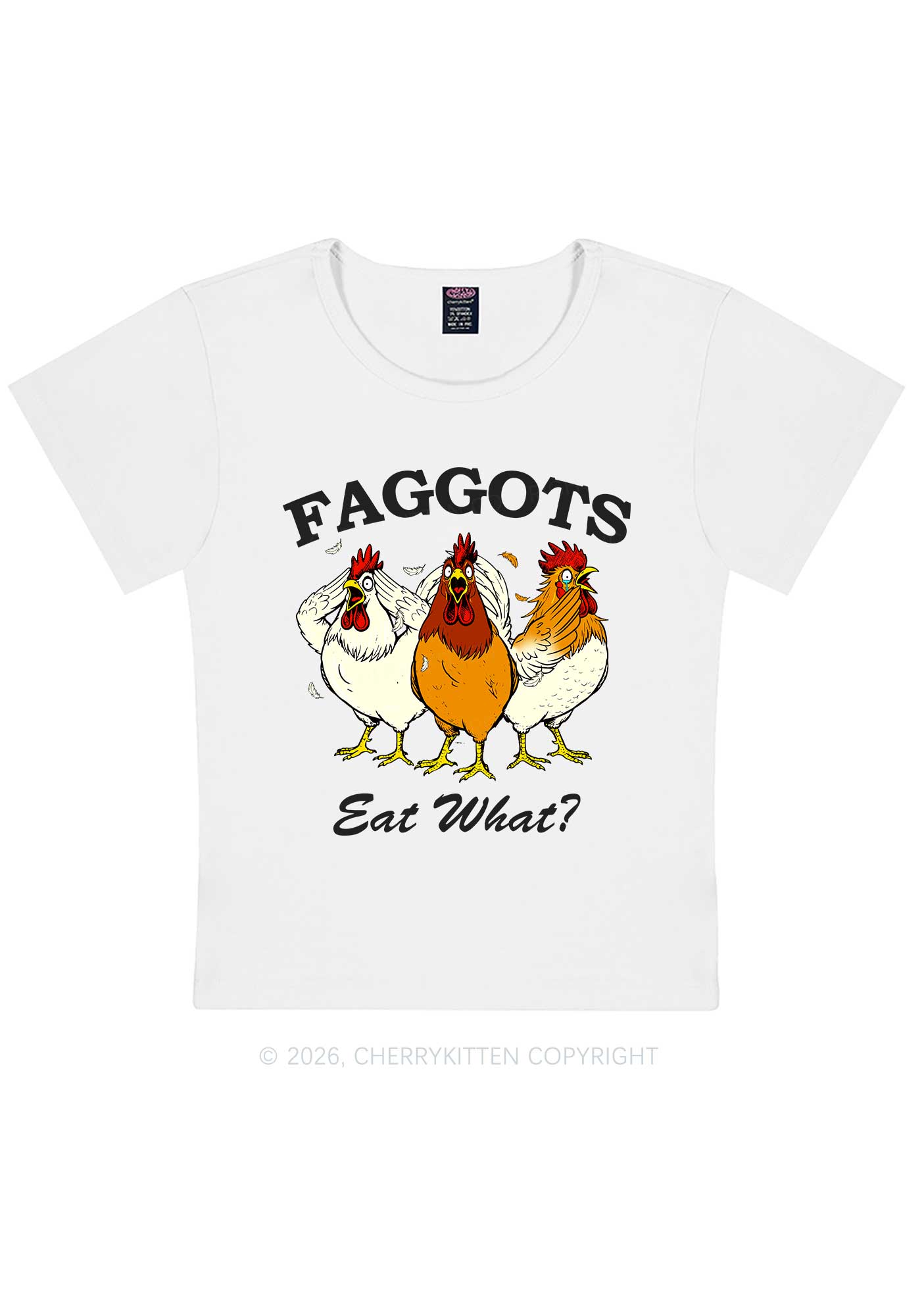 Faggots Eat What Pride Y2K Baby Tee Cherrykitten