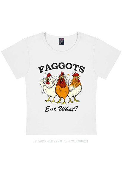 Faggots Eat What Pride Y2K Baby Tee Cherrykitten
