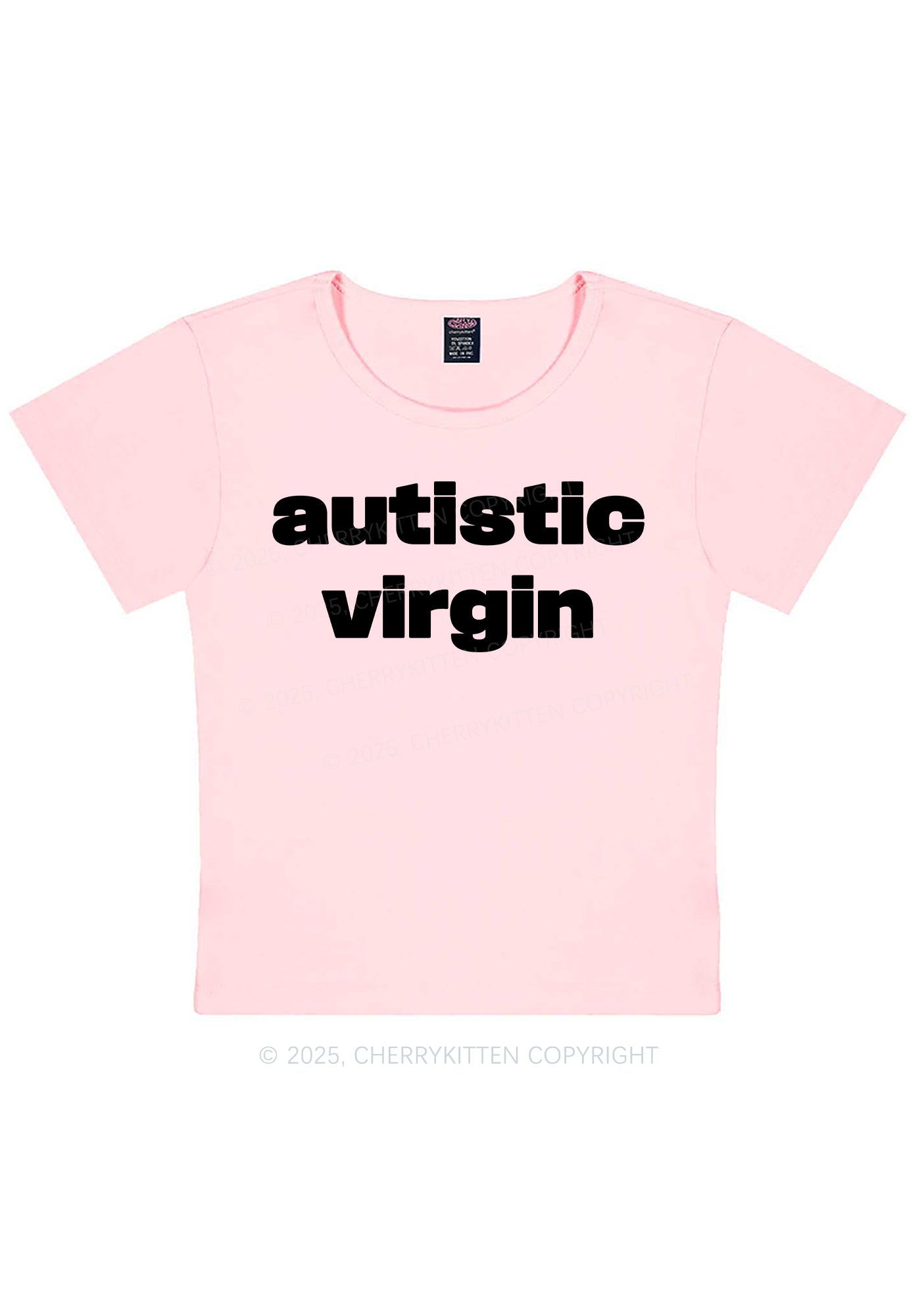 Autistic Virgin Y2K Baby Tee Cherrykitten