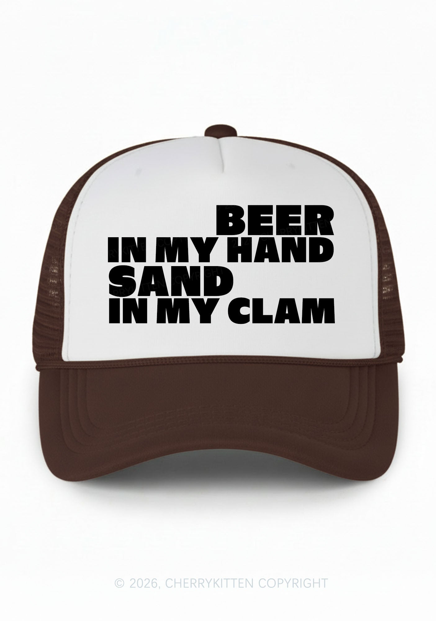 Beer In My Hand Y2K Colorblock Trucker Hat Cherrykitten