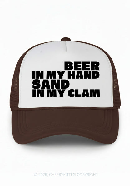 Beer In My Hand Y2K Colorblock Trucker Hat Cherrykitten