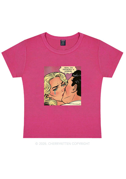 Im Definitely A Lesbian Pride Y2K Baby Tee Cherrykitten