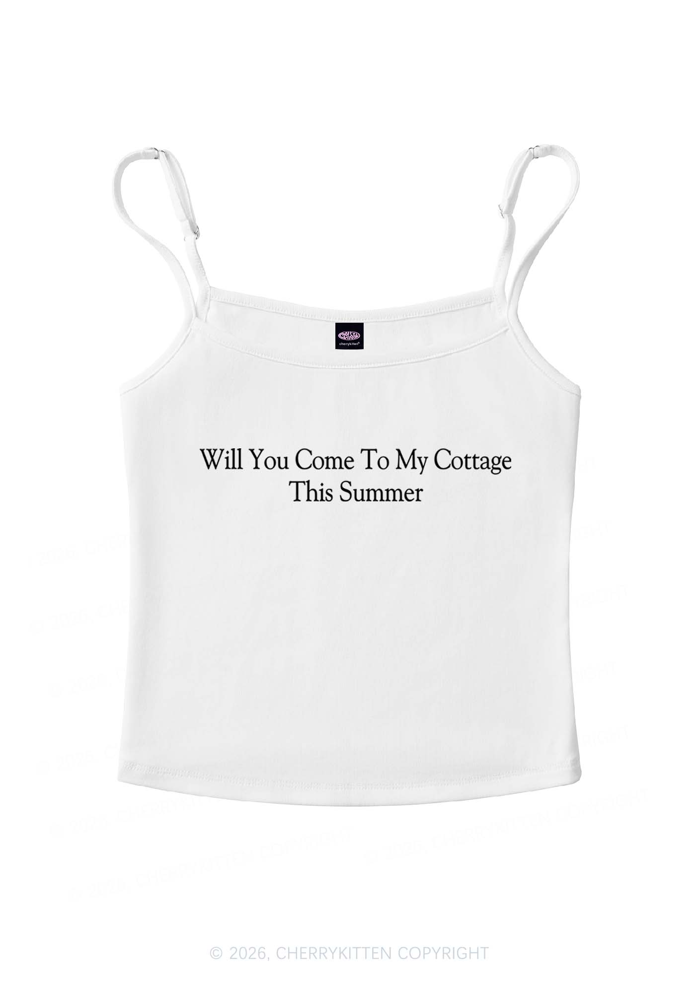 Will You Come To My Cottage HR Y2K Spaghetti Strap Cami Cherrykitten
