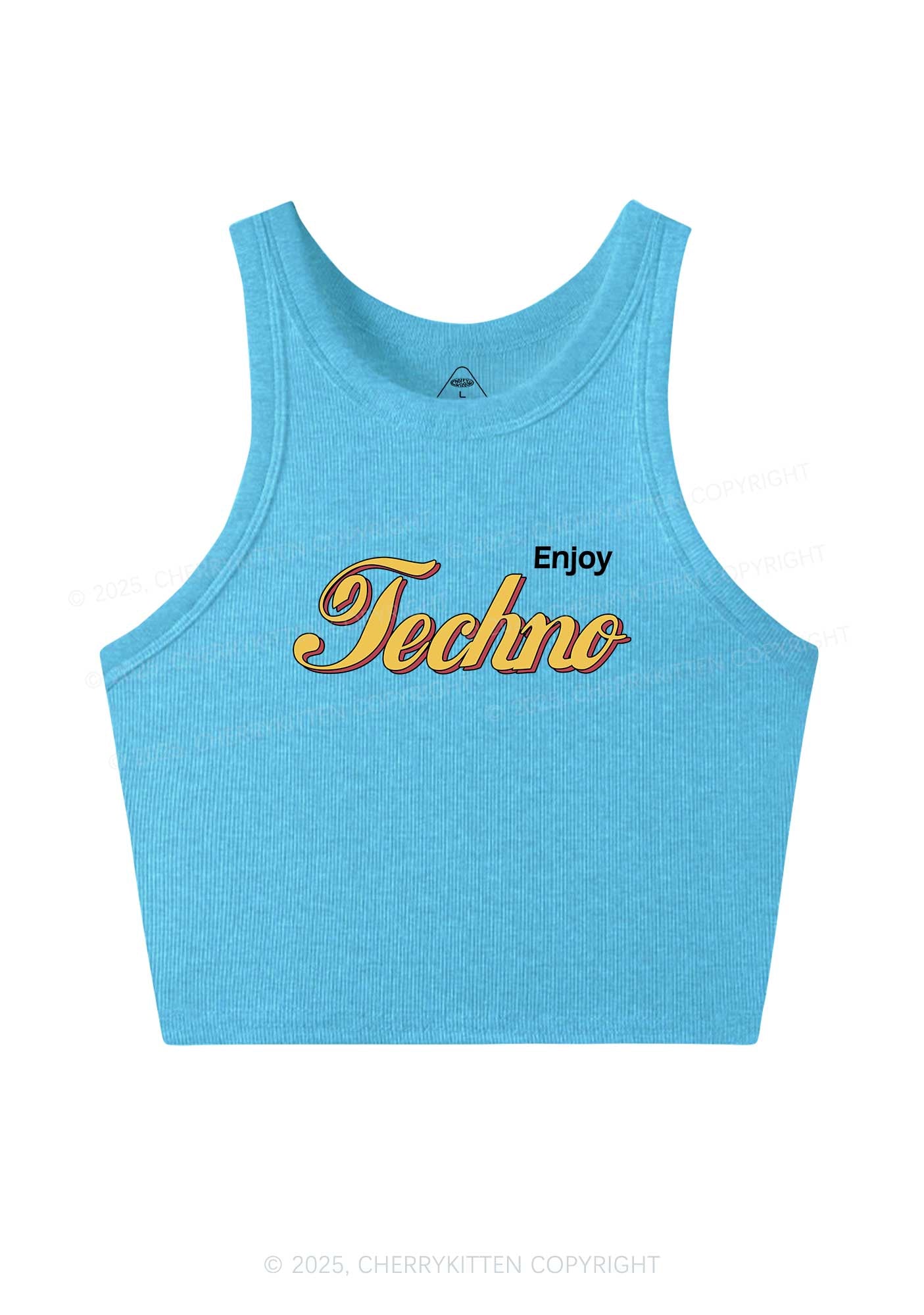 Enjoy Techno Y2K Crop Tank Top Cherrykitten