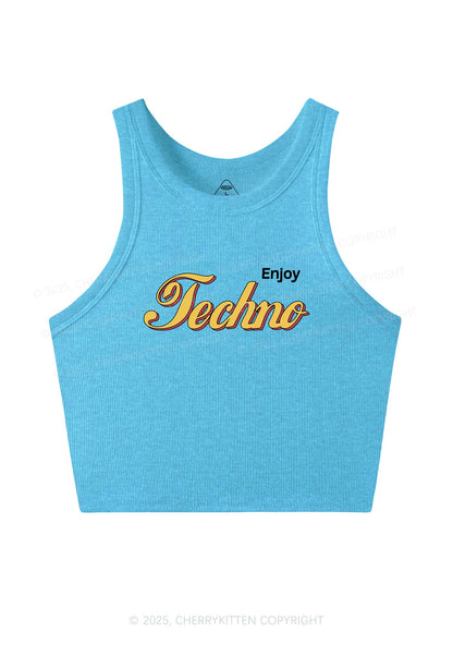 Enjoy Techno Y2K Crop Tank Top Cherrykitten