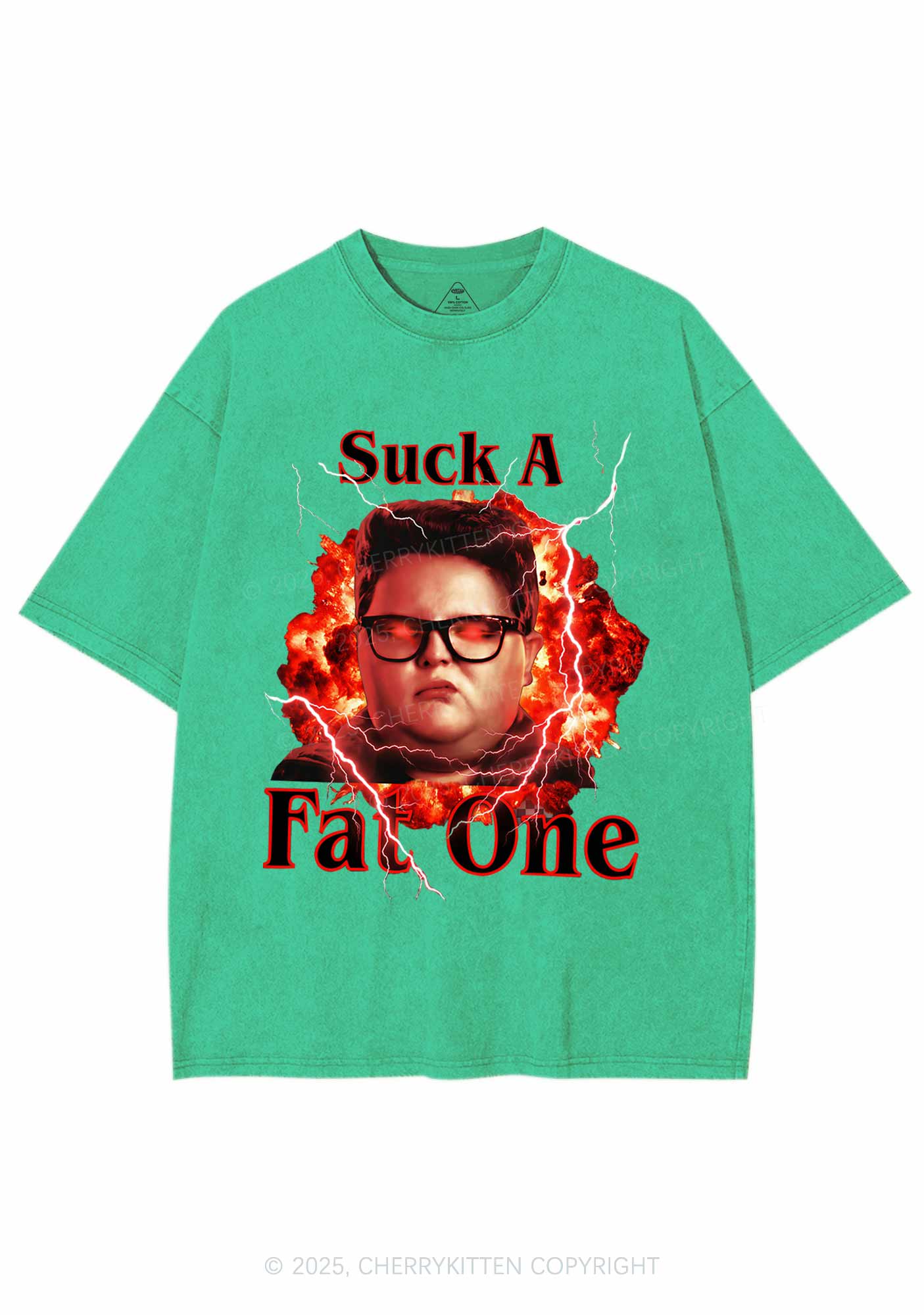 Suck A Fat One Y2K Shirts Washed Tee Cherrykitten