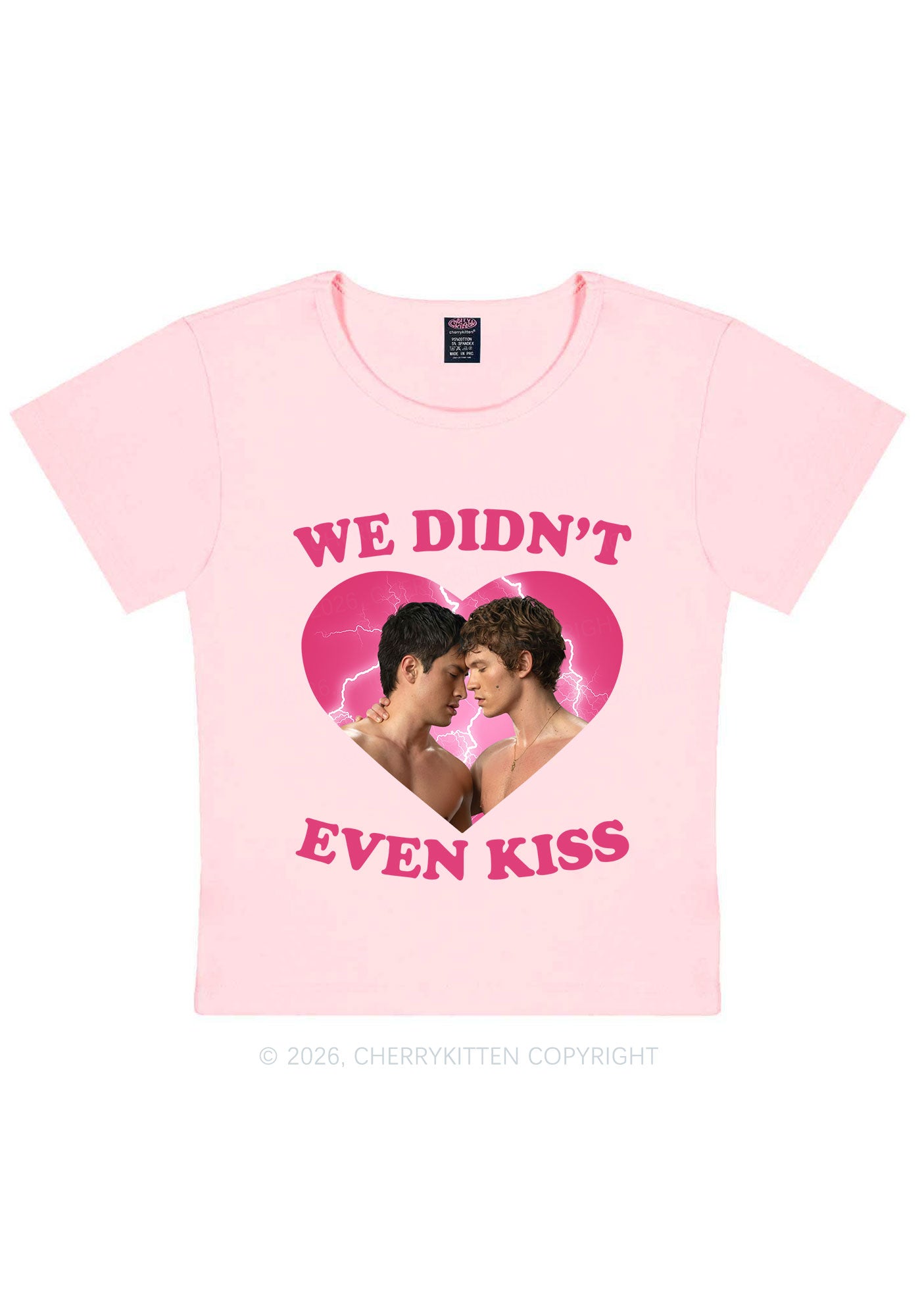 We Didnt Even Kiss Each Other HR Y2K Baby Tee Cherrykitten