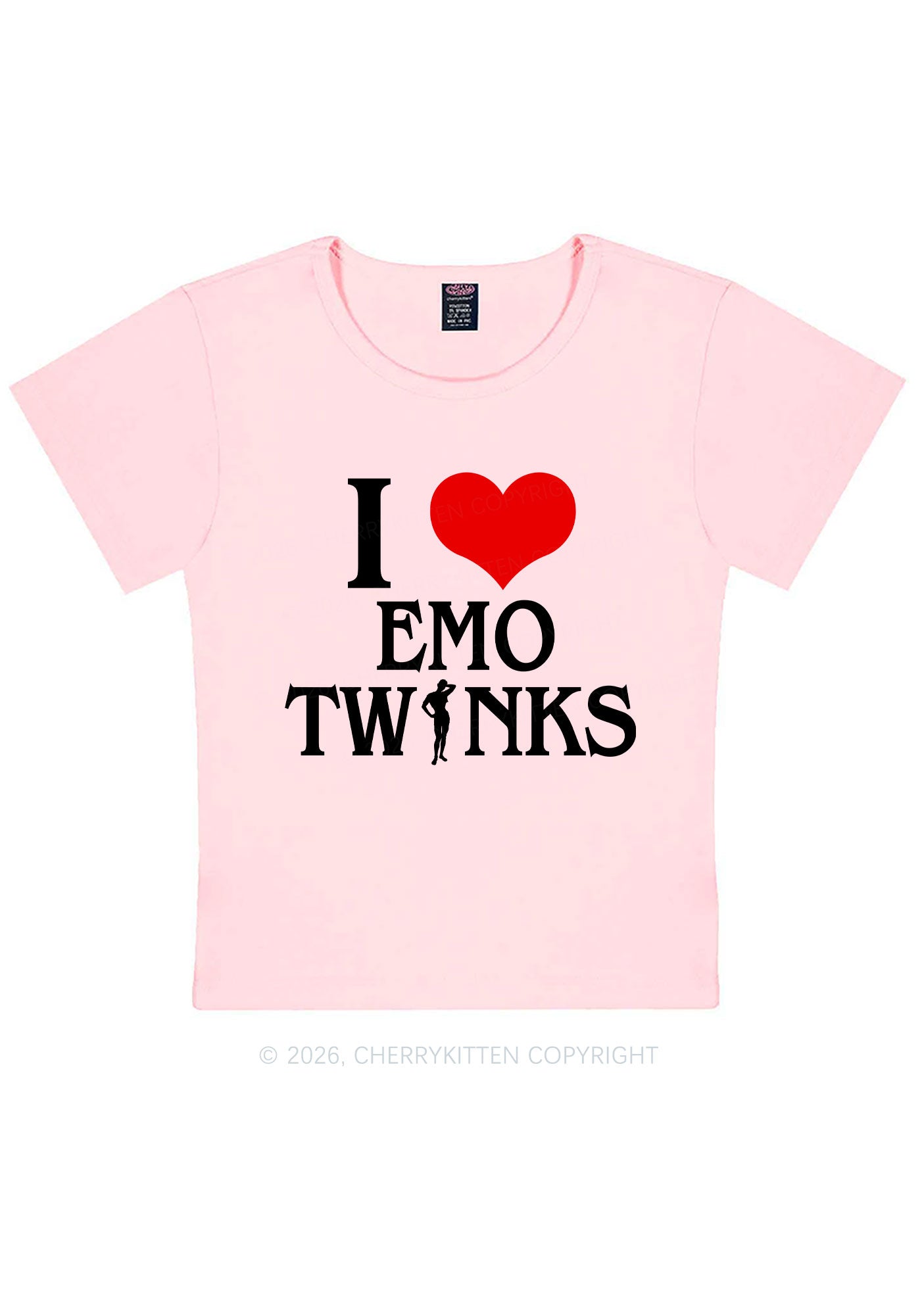 I Love Emo Twinks Pride Y2K Baby Tee Cherrykitten