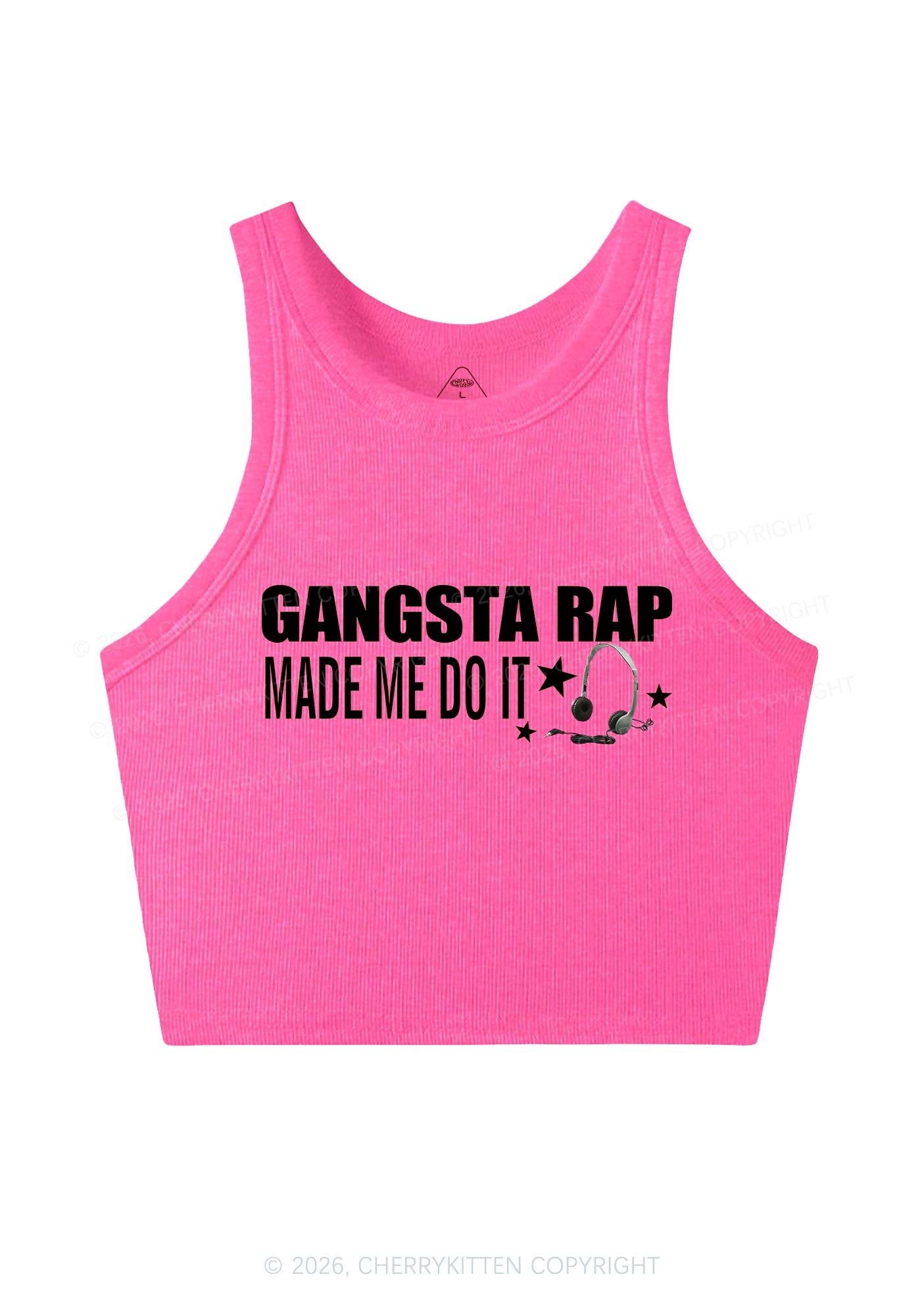 Gangsta Rap Made Me Do It Y2K Crop Tank Top Cherrykitten