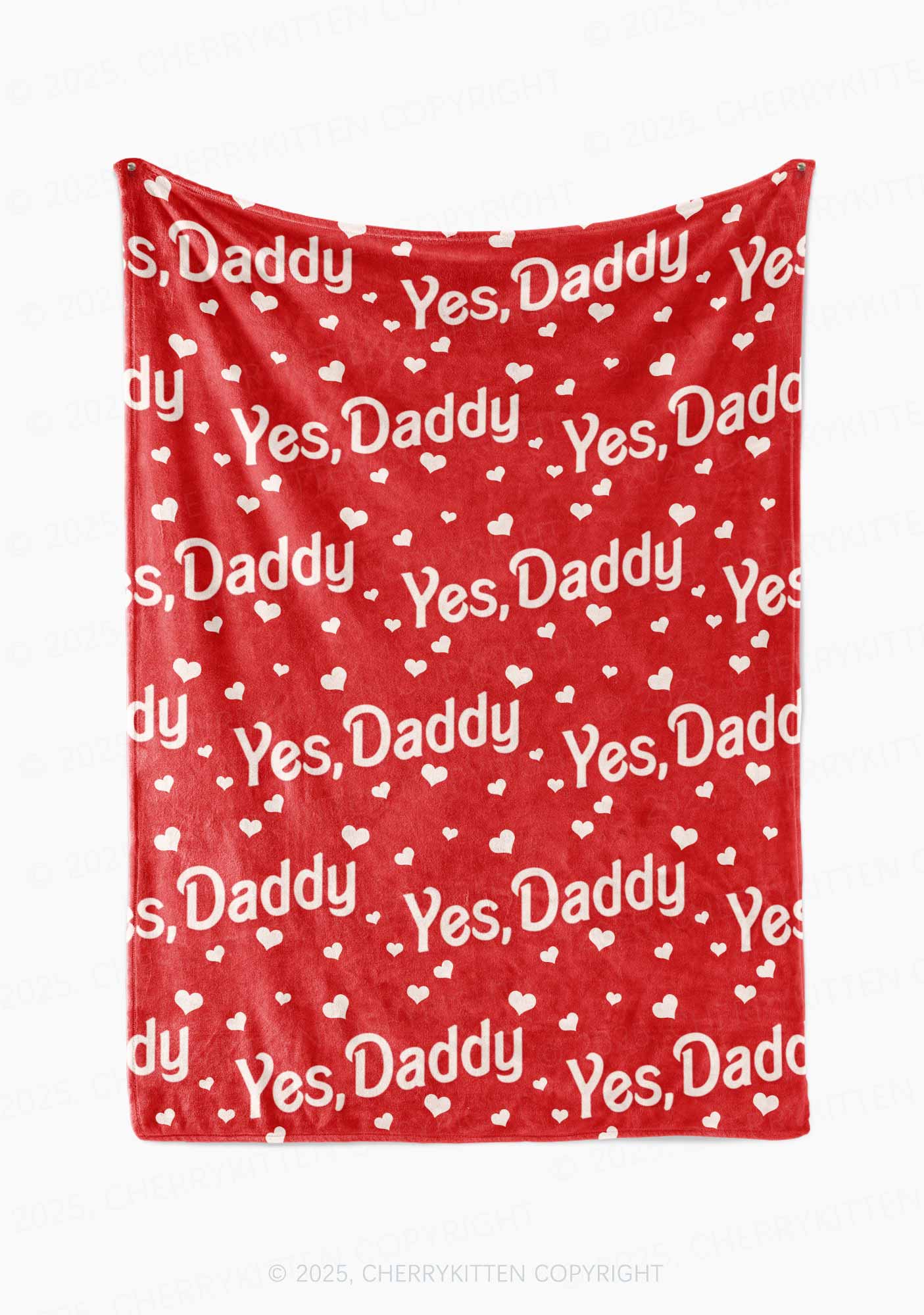 Yes Daddy Valentine's Day Y2K Plush Blanket Cherrykitten