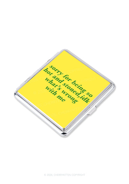 Sorry For Being Hot And Stoned Y2K Cigarette Case Cherrykitten