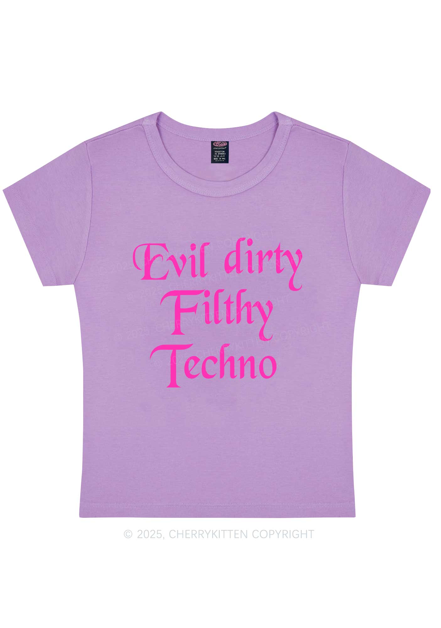 Evil Dirty Filthy Techno Y2K Baby Tee Cherrykitten