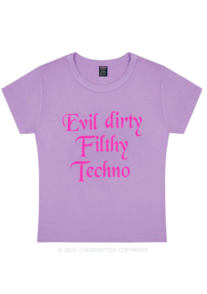 Evil Dirty Filthy Techno Y2K Baby Tee Cherrykitten