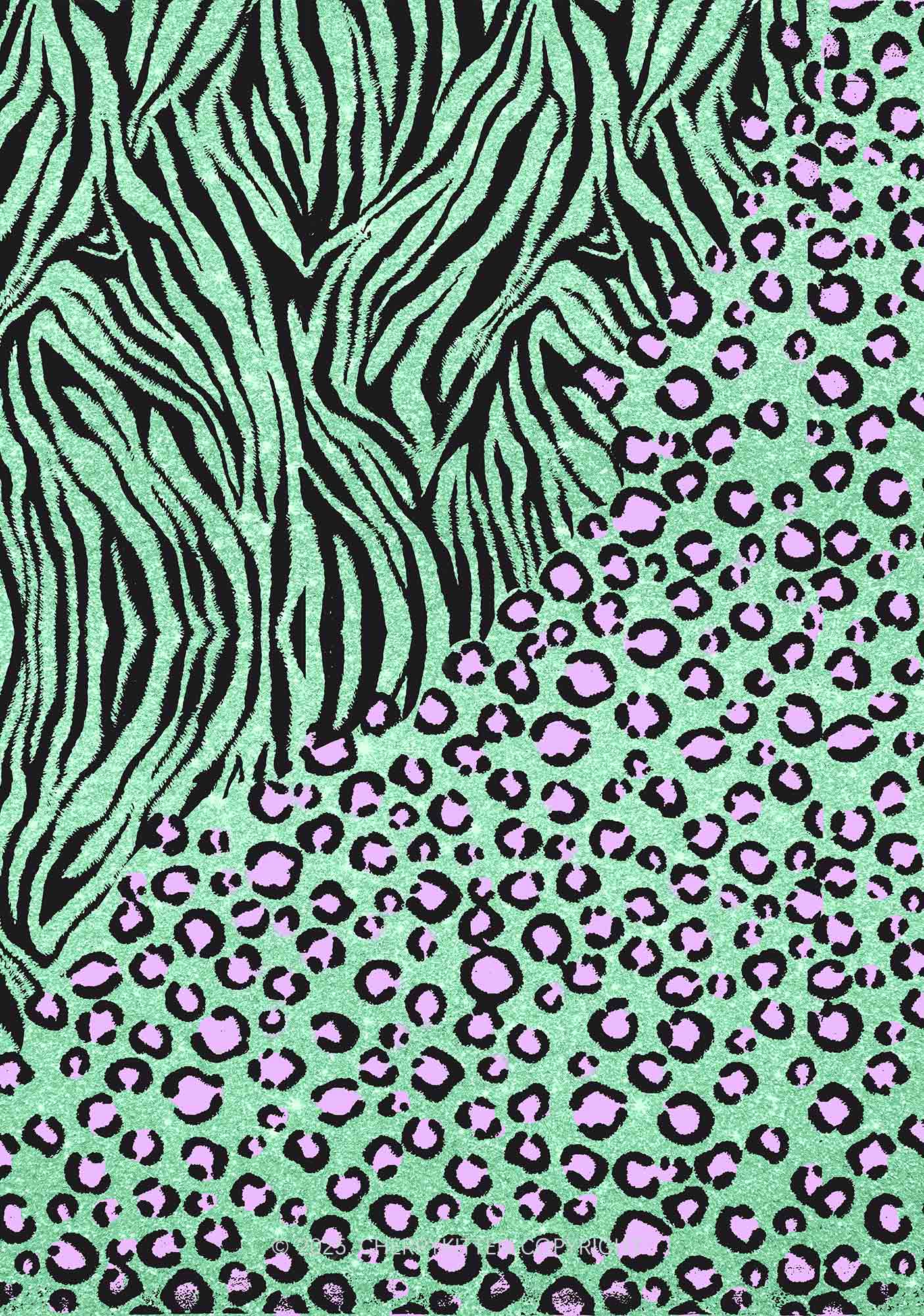 Mint Leopard Y2K Print Mini Skirt Cherrykitten