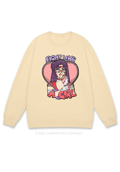 Purple Hair Girl Y2K Sweatshirt Cherrykitten