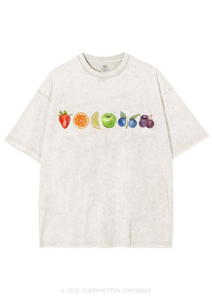 Six Fruity Y2K Shirts Washed Tee Cherrykitten