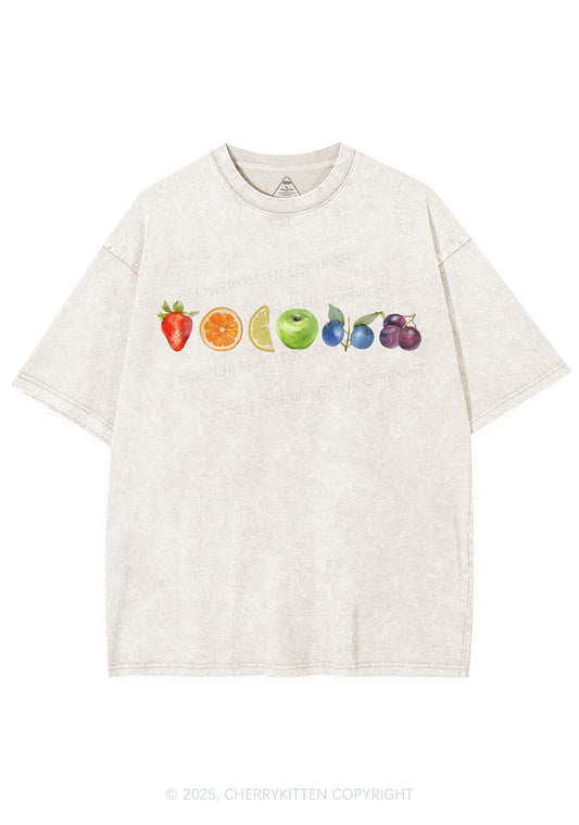 Six Fruity Y2K Shirts Washed Tee Cherrykitten