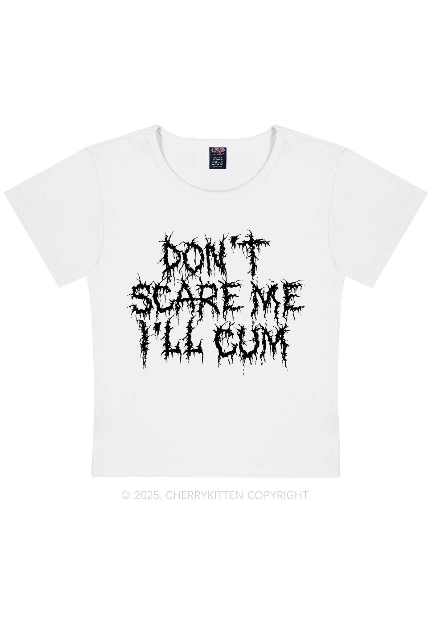 Halloween Dont Scare Me Cum Y2K Baby Tee Cherrykitten