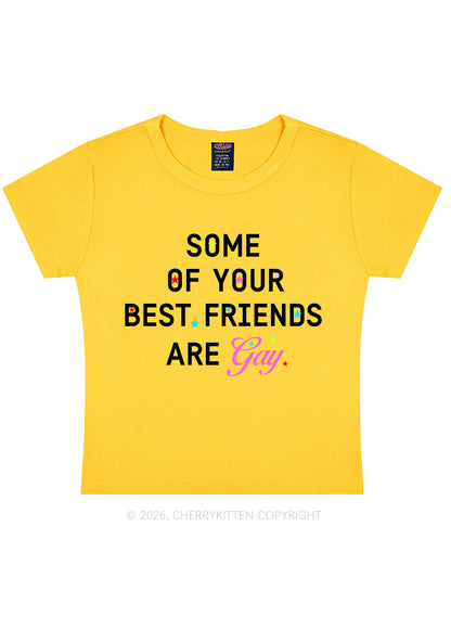 Your Best Friends Are Gay Pride Y2K Baby Tee Cherrykitten