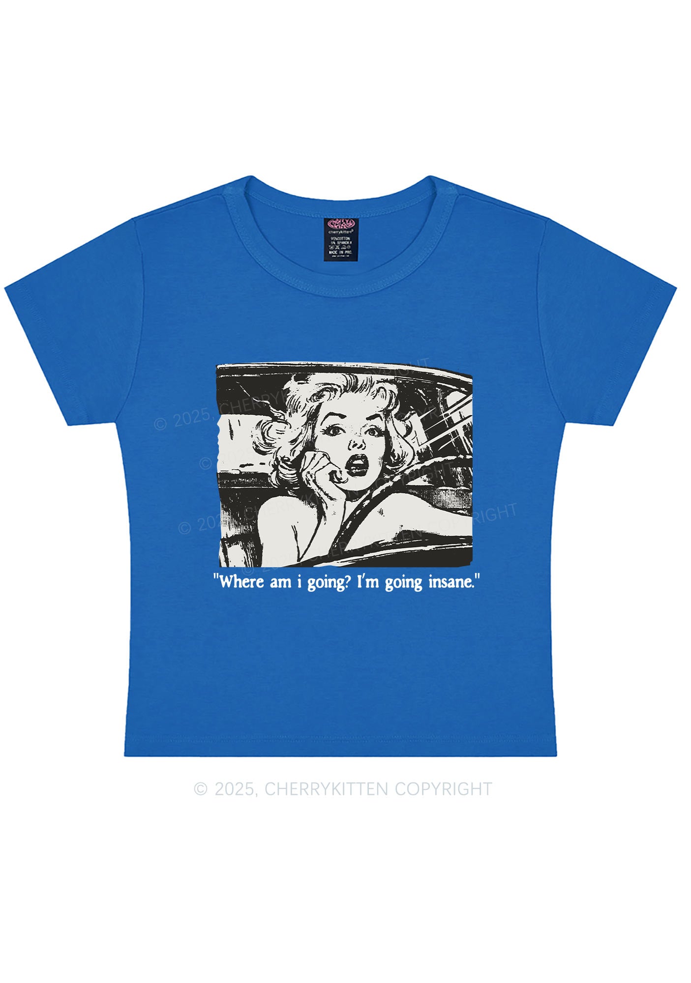 Woman Going Insane Y2K Baby Tee Cherrykitten