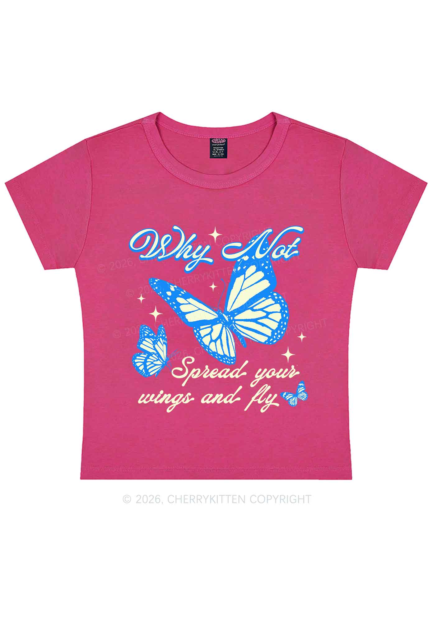 Spread Your Wings And Fly Y2K Baby Tee Cherrykitten