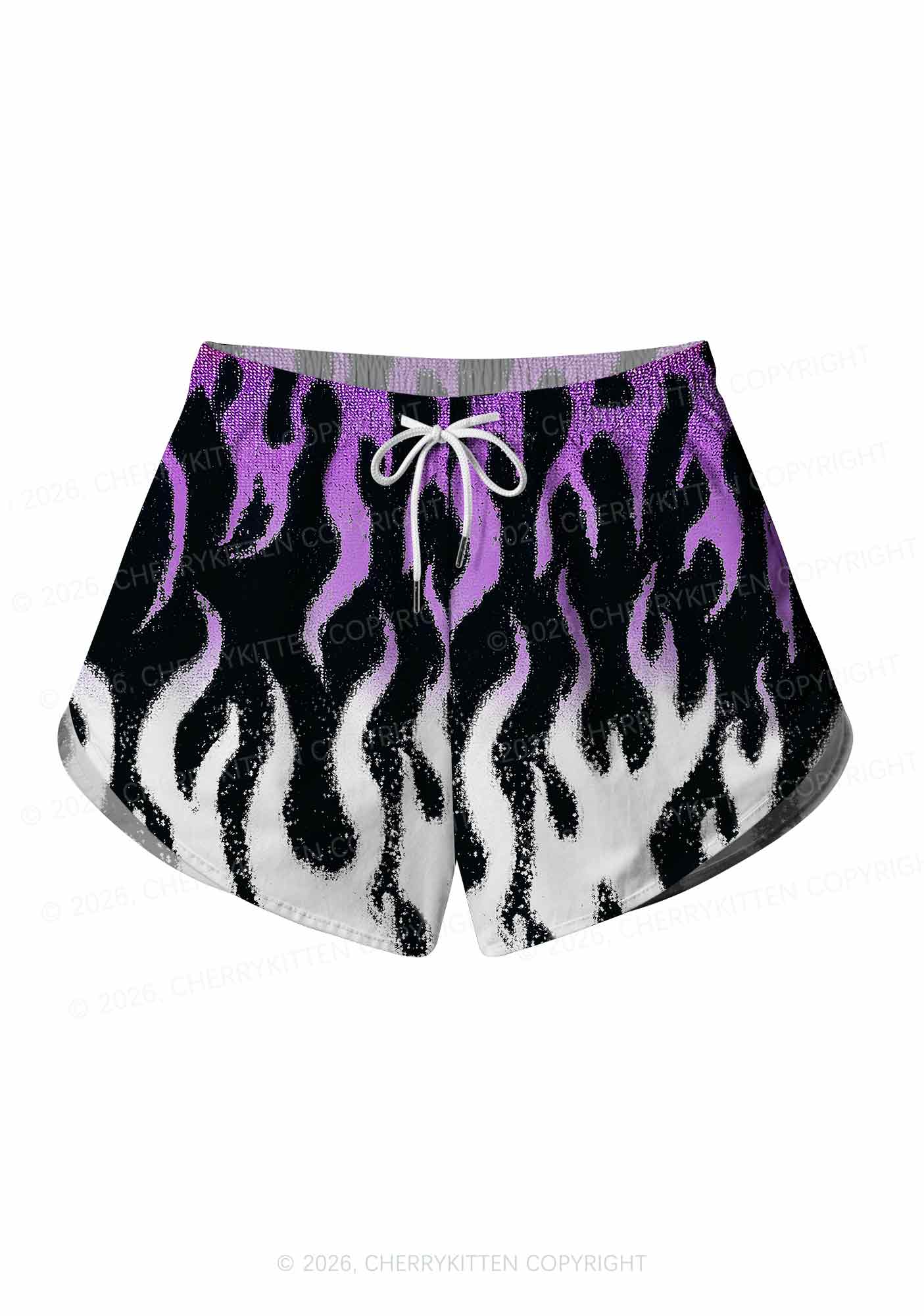 Asexual Flame Pride Y2K Print Men Beach Shorts Cherrykitten