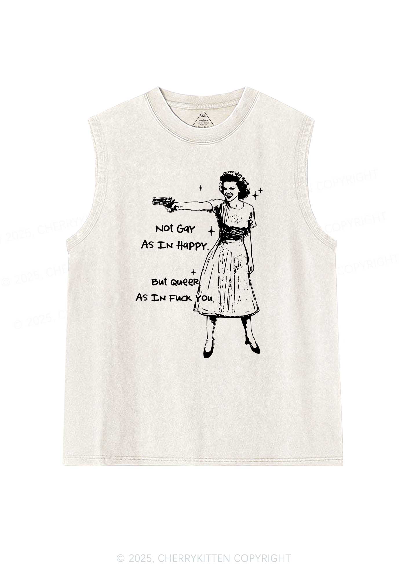 But Queer As In Pride Y2K Washed Muscle Tank Cherrykitten