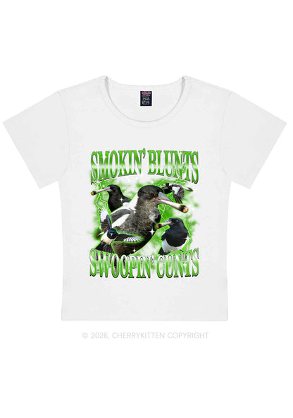 Smokin Blunts Swoopin Cxxts Y2K Baby Tee Cherrykitten