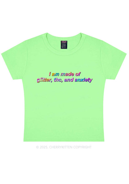 Made Of Glitter And Anxiety Y2K Baby Tee Cherrykitten