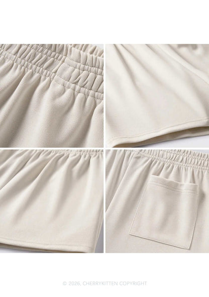 Plain Y2K Sweat Shorts Cherrykitten