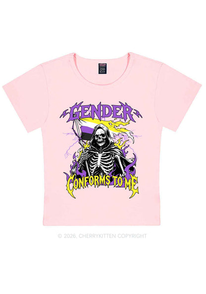 Gender Conforms To Me Pride Y2K Baby Tee Cherrykitten