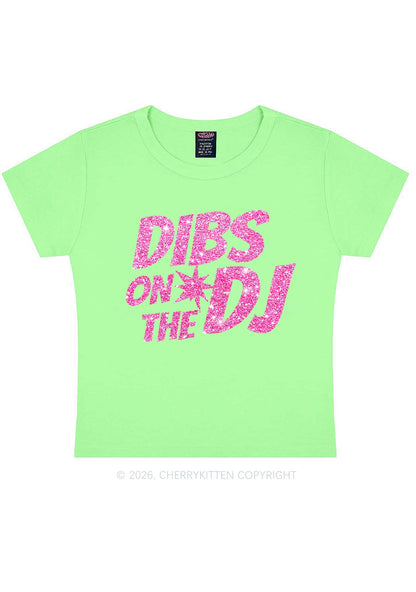 Glitter Dibs On The DJ Y2K Baby Tee Cherrykitten